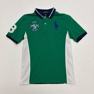 Polo by Ralph Lauren Green & White Boys Contrast Panel Polo